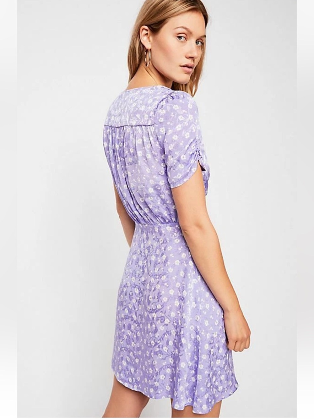 Free People Lilac Floral Jacquard Dress (003) - Picture 5 of 8